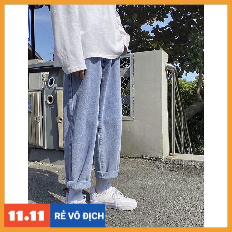 [MUA 1 TẶNG 1] Quần Baggy jean nam ống suông rộng TR01