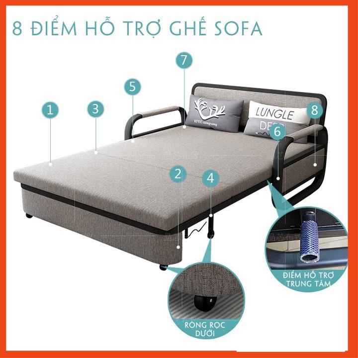 Ghế sofa đa năng 💕2 in 1 💕 Ghế kiêm giường ngủ gấp gọn, có ngăn chứa đồ, tặng kèm 2 gối, KT 1M3*1M9,