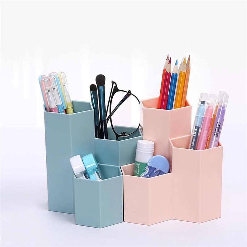 Giá Đỡ Bút Hình Lục Giác Sức Chứa Lớn Đa Năng Có 5 Màu Tiện Dụng