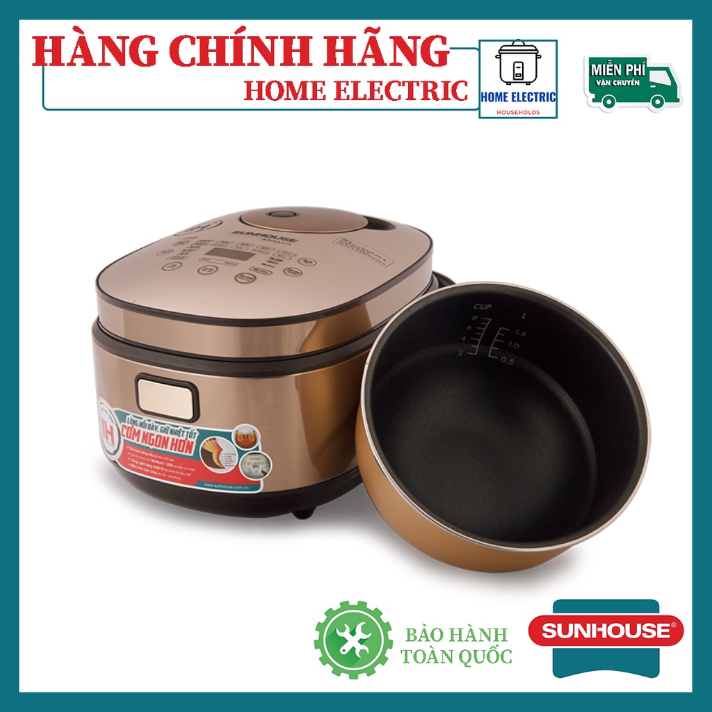 Nồi cơm điện cao tần 1.5L SUNHOUSE MAMA SHD8955 CHÍNH HÃNG BẢO HÀNH TOÀN QUỐC 12 THÁNG ĐỔI TRẢ TRONG 7 NGÀY
