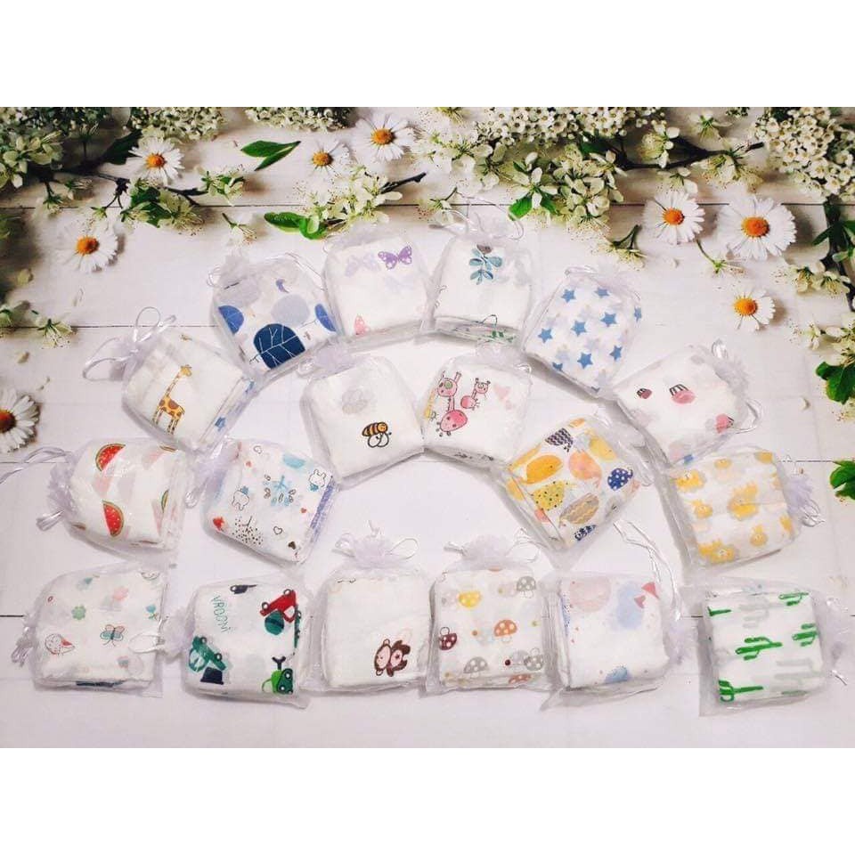 Set 10 khăn aden sợi tre túi lưới