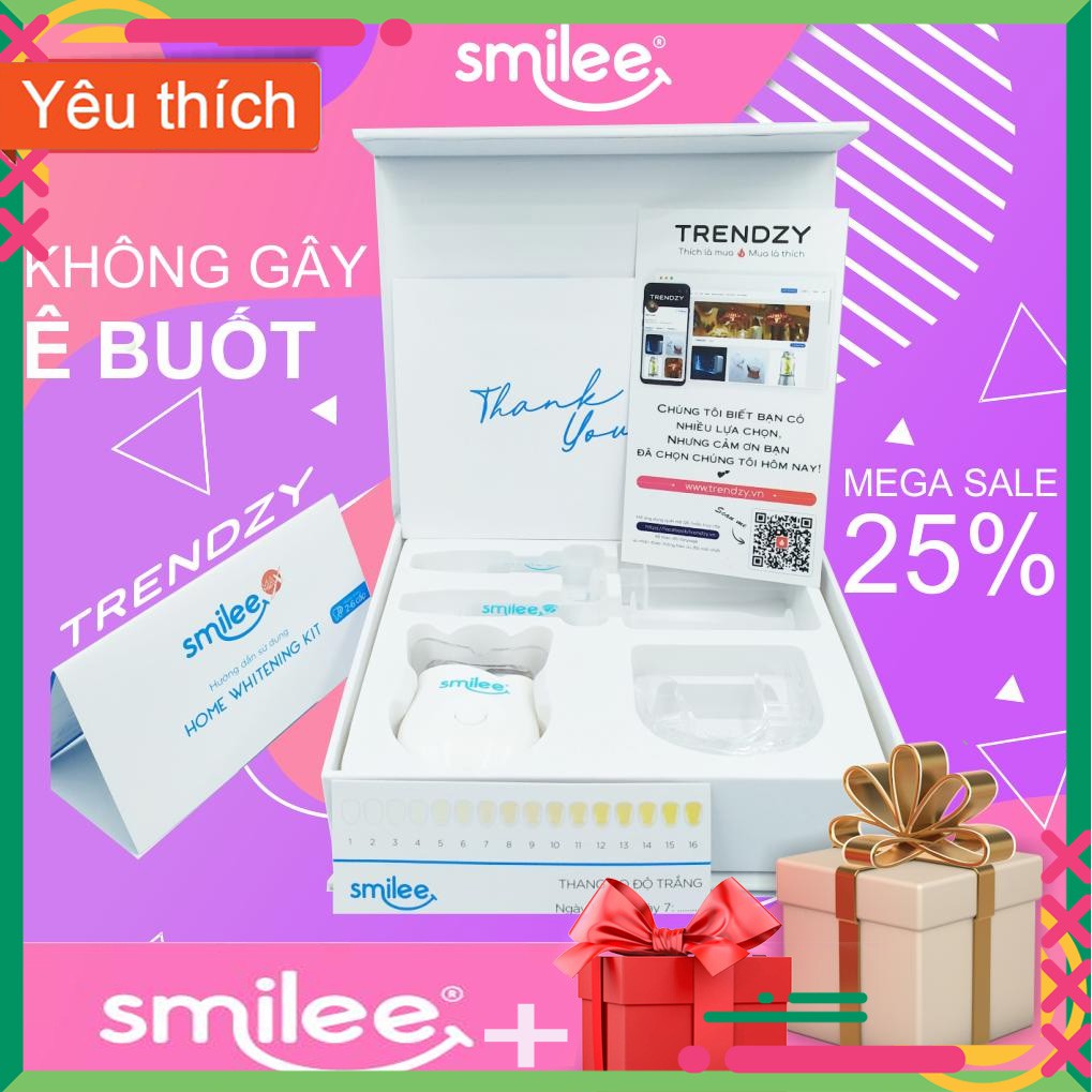 Smilee Max ®️ 👄TẶNG KEM ĐÁNH RĂNG👄 Hàng chính hãng USA ®️ Bộ kit trắng răng SMILEE MAX- Không Ê Buốt-An toàn