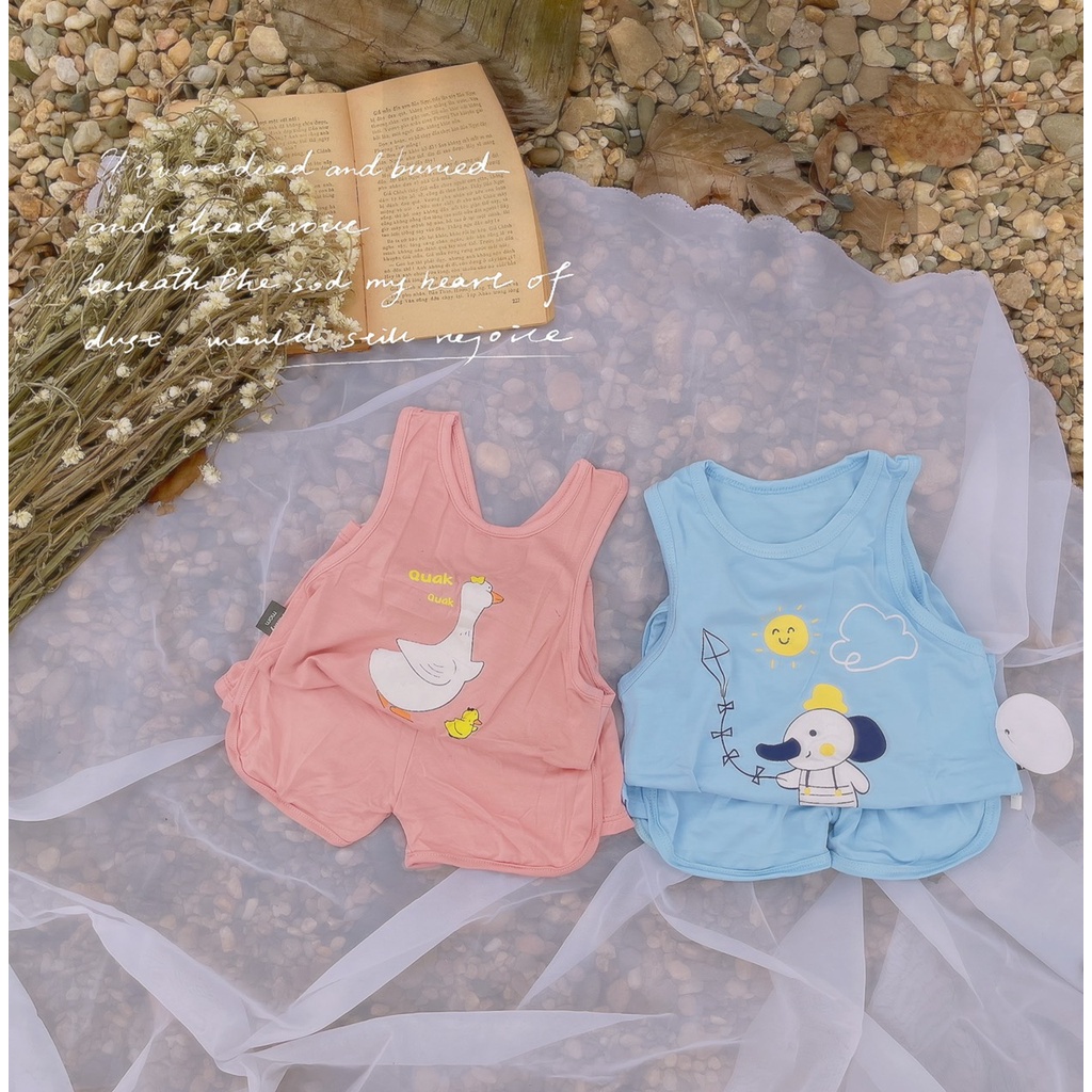 Bộ ba lỗ nền màu chất thun lạnh loại 1 Minky Mom họa tiết cực đẹp cho bé (sỉ 34k/40 bộ, 35k/20 bộ), hàng đẹp bán shop