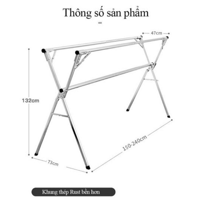 ttd[INOX CAO CẤP] Giàn Phơi Quần Áo Thông Minh Nhật Bản - Mẫu sào phơi quần áo 2021, Nhỏ gọn tiện lợi, Cứng cáp đa năng