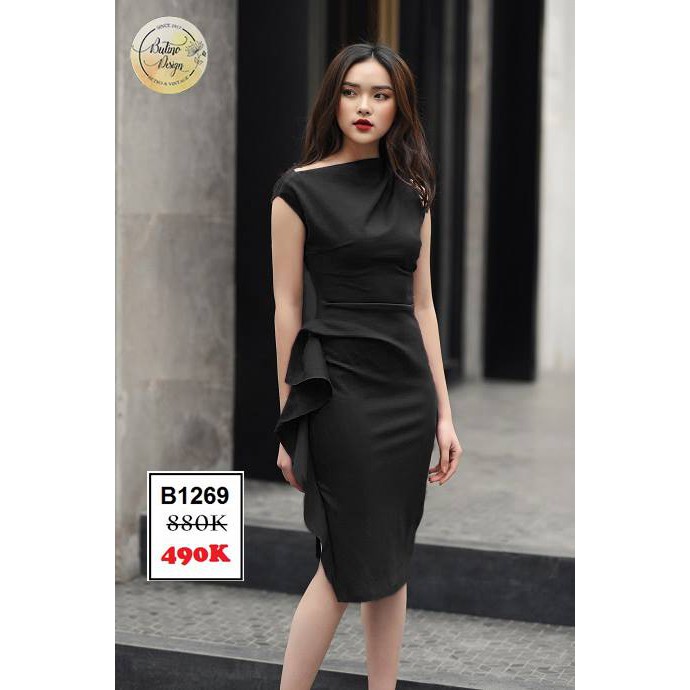 Đầm body Nataly Đen B1269 - Váy body Nataly Đen B1269 hàng thiết kế váy dự tiệc dáng ôm cao cấp Butino Shop