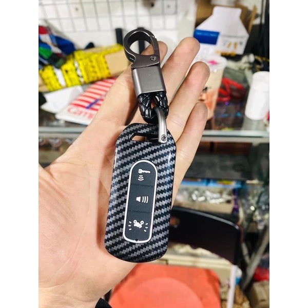Combo móc treo+ Bọc Chìa Khoá smakey 3 nút xe sh 2017-2020,sh mode(ốp carbon)
