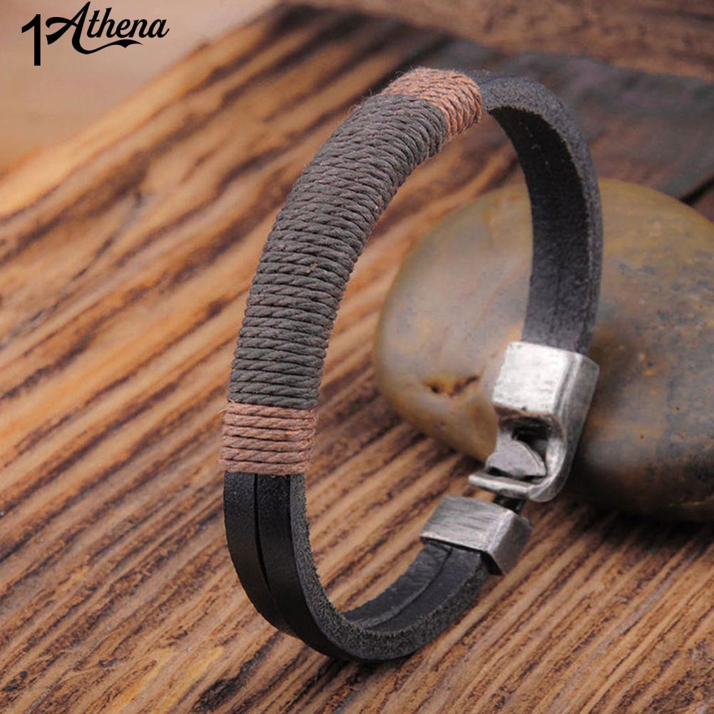 Vòng tay da phong cách vintage cho nam | BigBuy360 - bigbuy360.vn