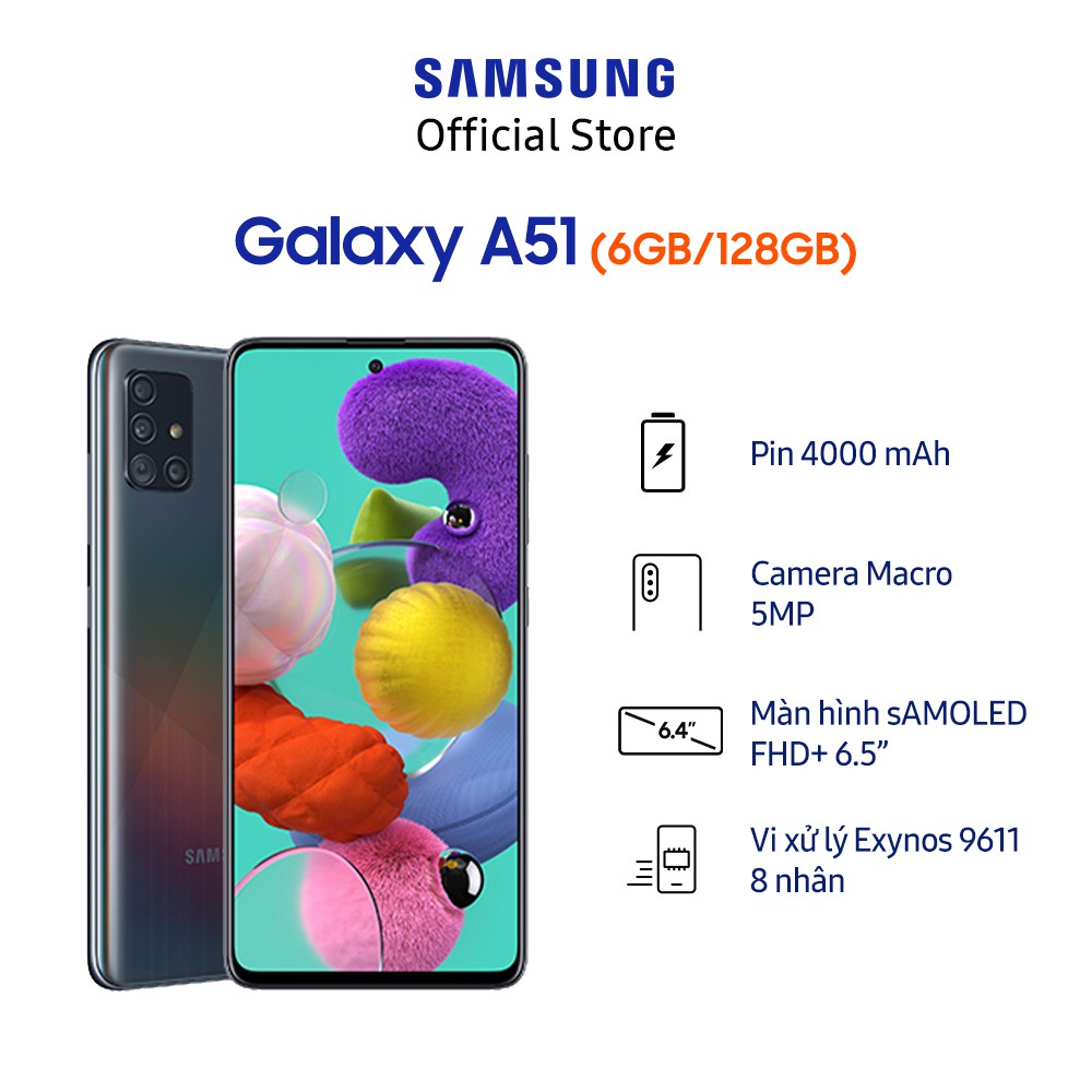 Điện thoại Samsung Galaxy A51 (128GB/6GB)- Hàng chính hãng