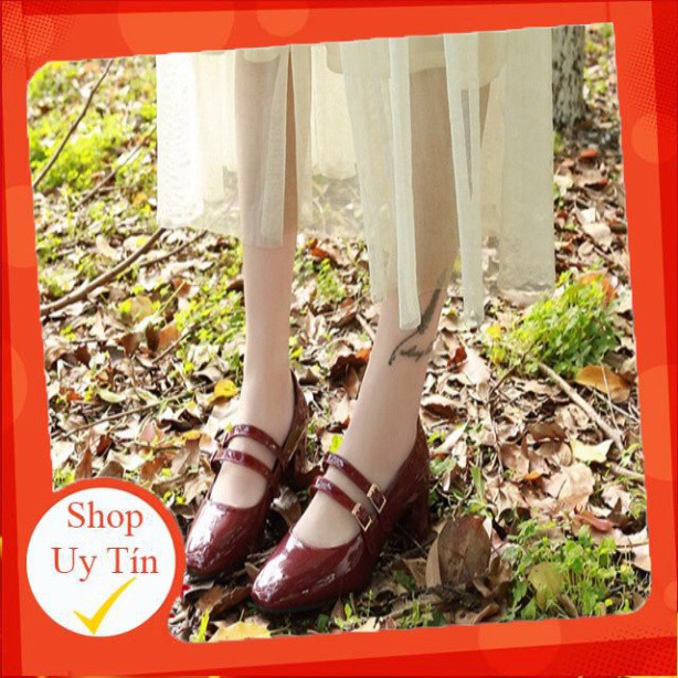 Giày Mary Janes Vintage cao gót quai ngang retro sinh viên tiểu thư thanh lịch kiểu Nhật oxford lenvintage