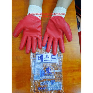 Găng tay phủ cao su 2 mặt xuất Hàn( combo 5 đôi)