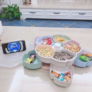 Khay mứt xoay 2 tầng 10 cánh
