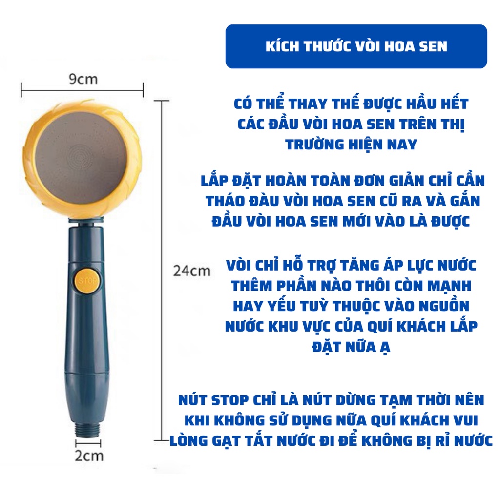 Vòi Hoa Sen Tăng áp Thế Hệ Mới Lực Mạnh Siêu Mạnh K124