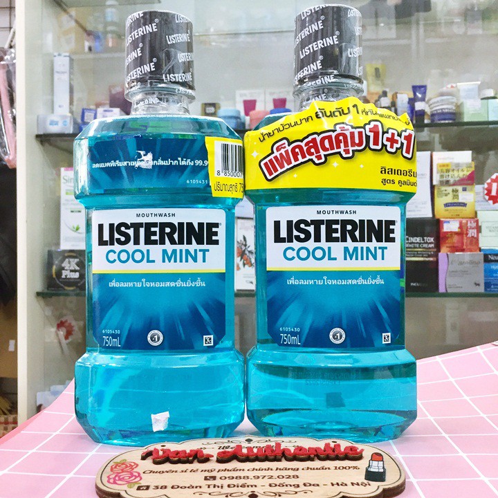 Combo 2 chai nước súc miệng LISTERINE Thái Lan 750ml*750ml