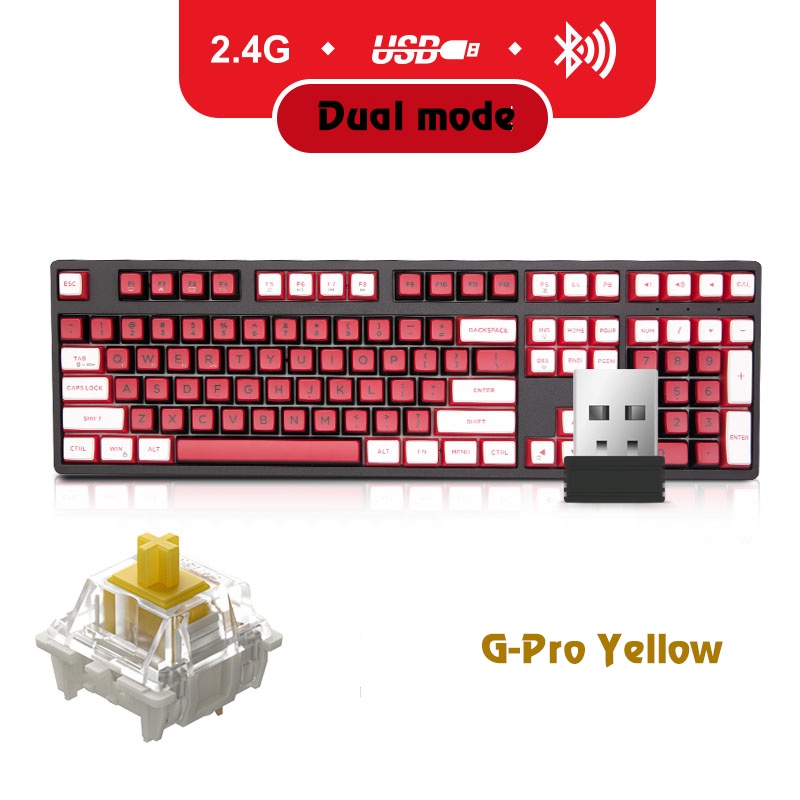 Bàn phím cơ không dây Newmen GM1080,layout 108 phím, kết nối tới 5 thiết bị,Switch Kailhbox/G-Pro,Hotswap, PBT pudding