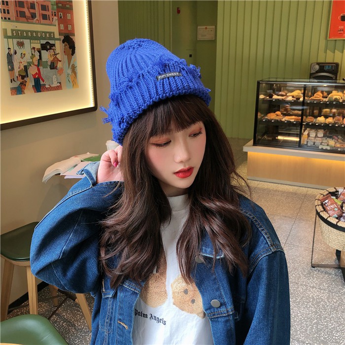 Mũ len giữ ấm thời trang thu đông phong cách Retro Hàn Quốc