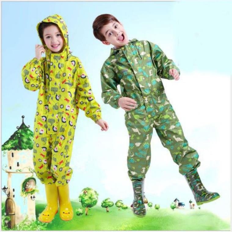 Bộ quần áo mưa vải dù chống thấm cho bé 4-15 𝗍𝗎ổ𝗂(STGD868)