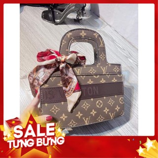 Túi xách nữ lv khăn lụa quấn quai sang chảnh