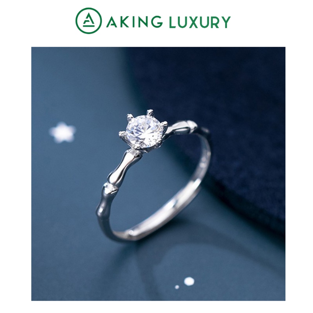 Nhẫn Bạc Nữ AKING LUXURY AK04 cao cấp, Nhẫn nữ S925 Đính Đá trẻ trung. Nhẫn mới nhất 2021