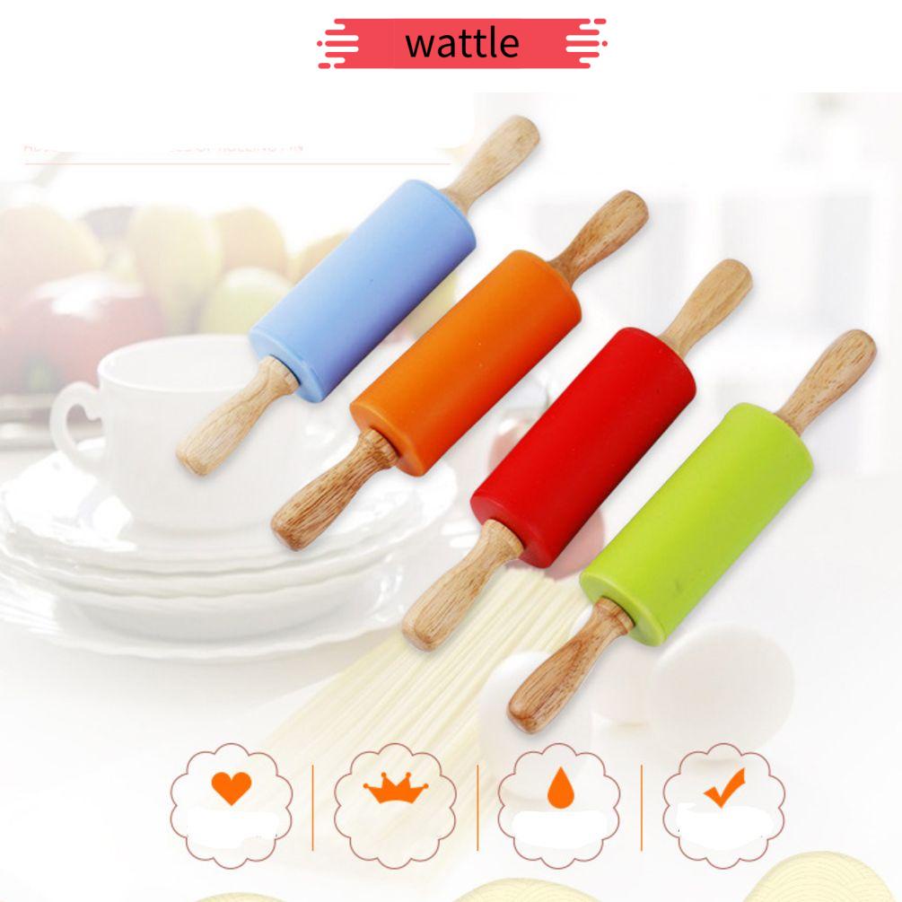 Cây Lăn Bột Làm Bánh Bằng Silicone Chống Dính Kích Thước Nhỏ Diy Dành Cho Trẻ Em