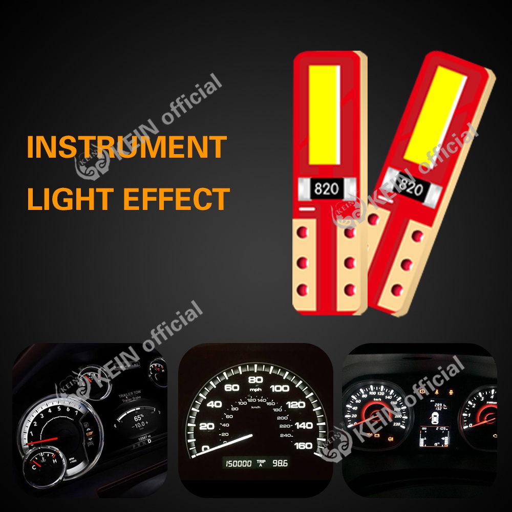 KEIN Meter Bulb T5 Led Bulb Meter W3W Meter Led 73 74 T5 Led Car Lights 7020 2SMD Car Meter Wedge Instrument Dashboard Car Meter LED Light Bulb Dashboard Led Crystal Red Panel Promise License Plate Light White