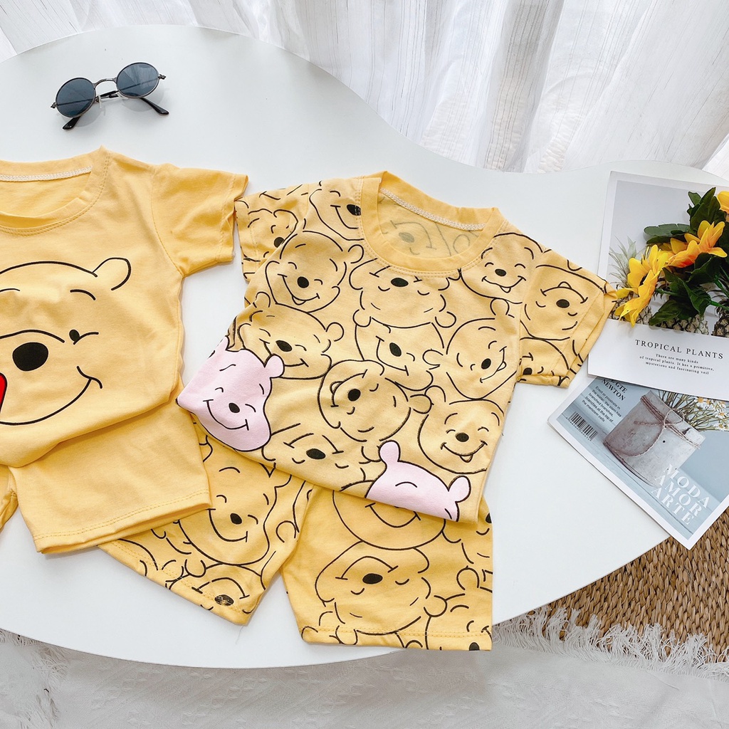 BÔ QUẦN ÁO IN HÌNH GẤU VÀNG CHO BÉ