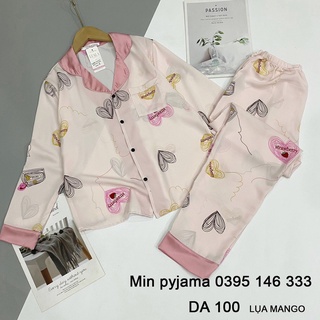 Đồ ngủ pyjamas lụa mango tay dài quần dài