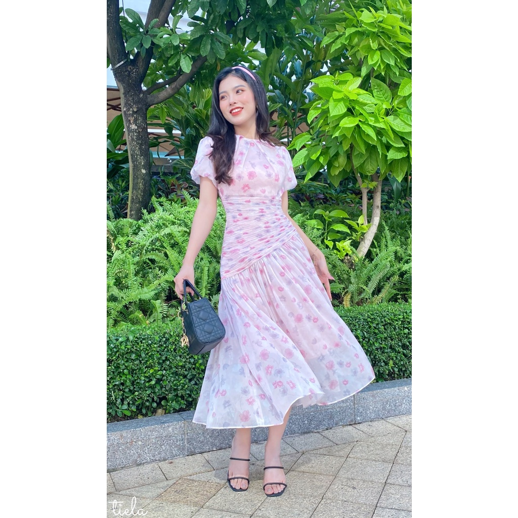 TIELA Đầm váy hoa hồng xếp nhún - Helen Dress | BigBuy360 - bigbuy360.vn