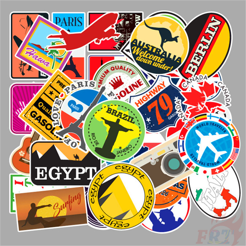 100Pcs/Set ❉ Famous Tourist City Scenery Series 02 - City Travel Stickers ❉ Tourist Attraction DIY Fashion Mixed Luggage Laptop Skateboard Doodle Decal Stickers