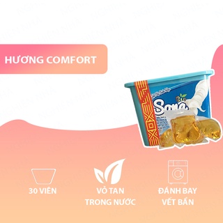 Viên giặt quần áo giặt xả 2 trong 1 SONA hộp 30 viên lưu hương lâu làm mềm vải an toàn cho da diệt vi khuẩn NGHIỆN NHÀ