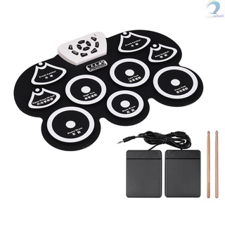 Bộ Trống Điện Tử Bằng Silicone Có Thể Gấp Gọn Kèm Bàn Đạp Chân