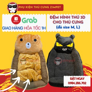 Đệm nằm chó mèo cao cấp – Thành 3D siêu dày size to - Đệm nằm hình thú 3D cho chó mèo