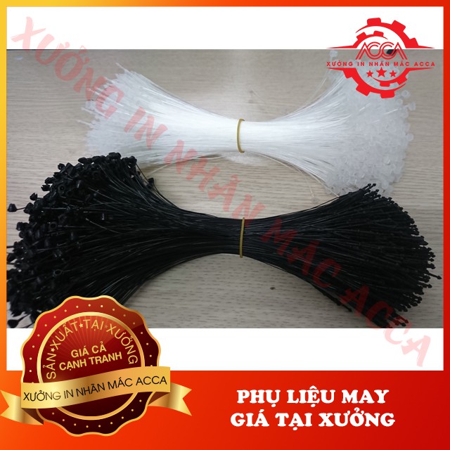 [RẺ VÔ ĐỊCH]_ 1000 DÂY TY XỎ NHỰA TREO THẺ TAG_XƯỞNG NHÃN MÁC ACCA_ HAI MÀU ĐEN -TRẮNG