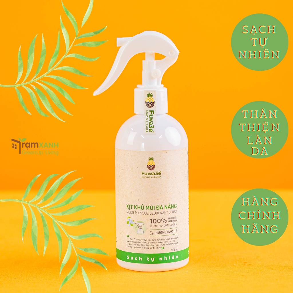 Xịt khử mùi đa năng FUWA3E 300ml từ thiên nhiên đánh bay mùi khó chịu cho ô tô tủ quần áo thú cưng tạo cảm giác tươi mát