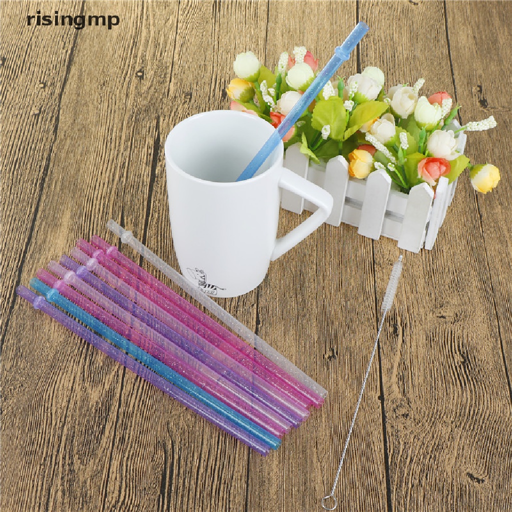 Set 25 Ống Hút Nhựa Cứng Họa Tiết Kẻ Sọc Nhiều Màu Có Thể Tái Sử Dụng Cho Tiệc Cưới ♨Trên đó