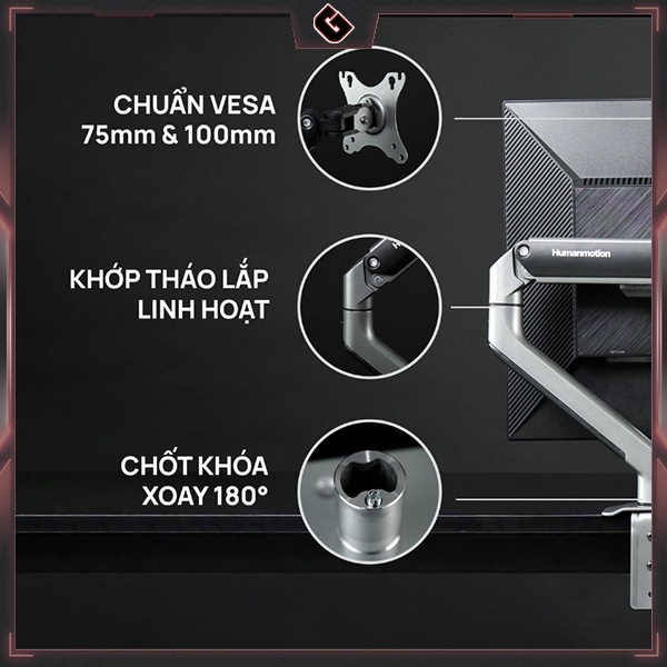 Giá Đỡ Màn Hình Máy Tính Human Motion T6 Pro - Hàng Chính Hãng