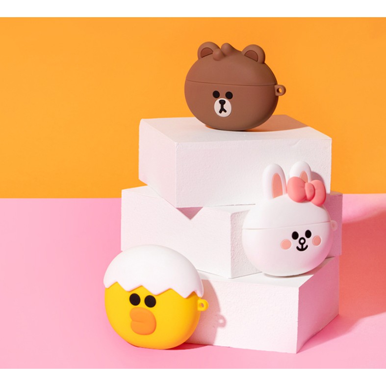 Line FRIENDS Vỏ Bảo Vệ Hộp Sạc Tai Nghe AirPods PRO 1nd / AirPods PRO 2nd Họa Tiết Khuôn Mặt MINI Dễ Thương