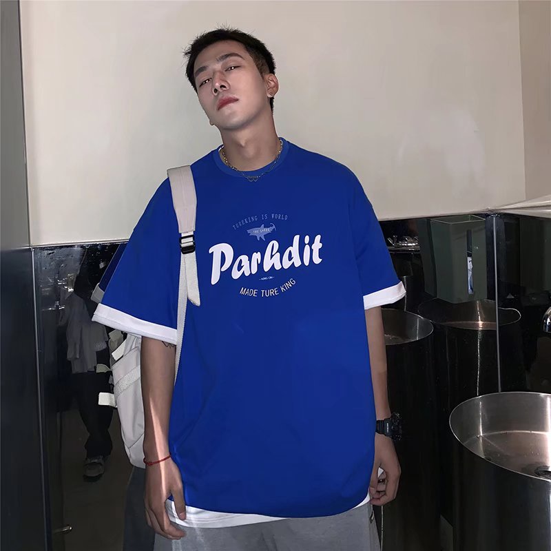 Áo Thun Nam Dáng Rộng In Chữ Phong Cách Hip Hop Hàn Quốc Thời Trang Mùa Hè Thoải Mái Cỡ Lớn M-8XL