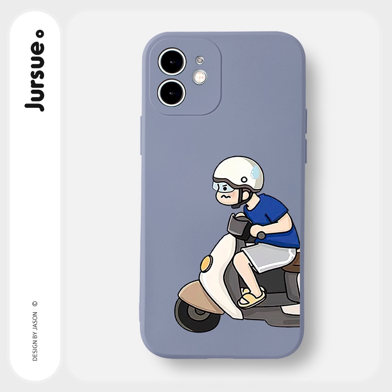 Ốp lưng JURSUE mềm hoạt hình cặp đôi dễ thương đẹp Cho iPhone 14 13 12 11 Pro Max SE 2020 X XR XS 8 7 ip 6S 6 Plus Y2177