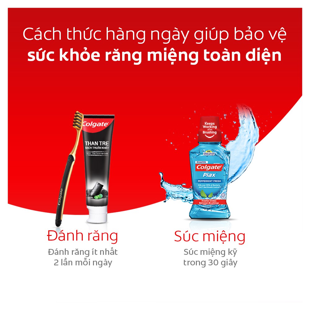 Bộ 2 Bàn chải Colgate Slimsoft Charcoal Gold kháng khuẩn than vàng