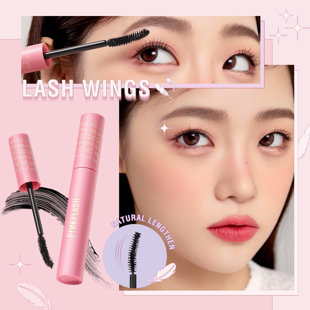 Mascara PINKFLASH làm dài và dày mi tự nhiên chống nhòe lâu trôi