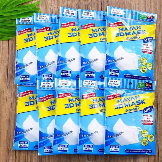 Khẩu Trang Mayan 3D Mask N95 ( túi 5 cái)