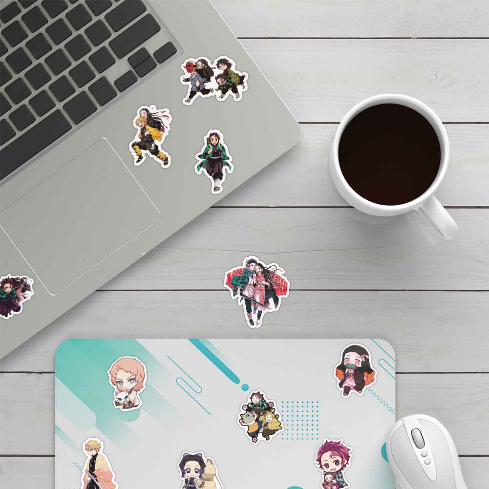 50/ 100/ 200/ 300/ 400 Miếng dán trang trí xe hơi/ ván trượt / xe máy/ xe đạp/ hành lý họa tiết hoạt hình Demon Slayer