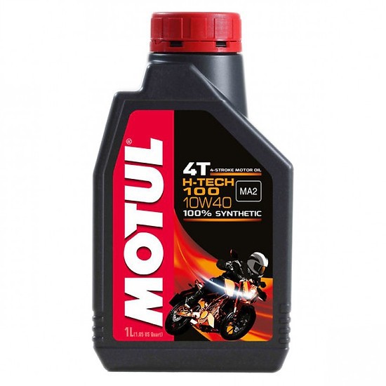 Combo 2 chai Motul H-Tech 10W40 1L API SN tổng hợp 100% - Nhớt xe máy số, mô tô PKL