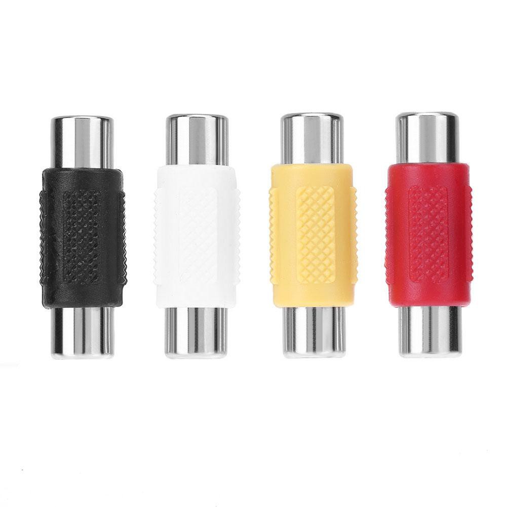 4pcs Gold-plated RCA Female to RCA Female Connector AV Plug Jack Adapter