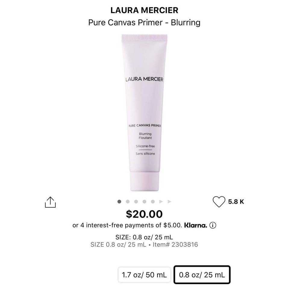 Kem lót làm mịn da Laura Mercier Pure Canvas Primer Blurring/hydrating