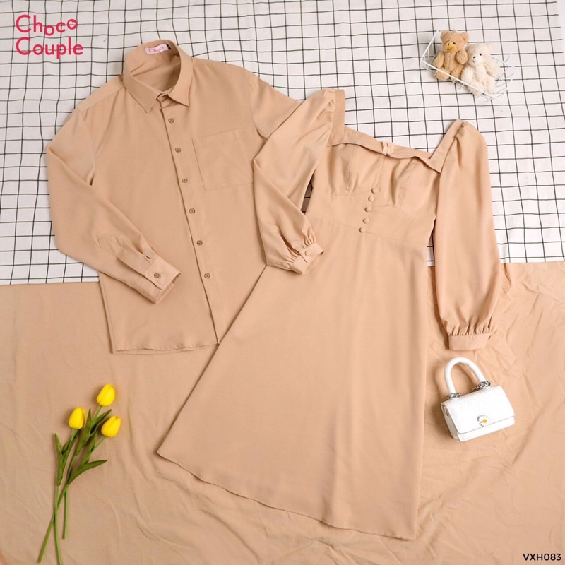 Váy sơmi đôi màu beige dịu dàng