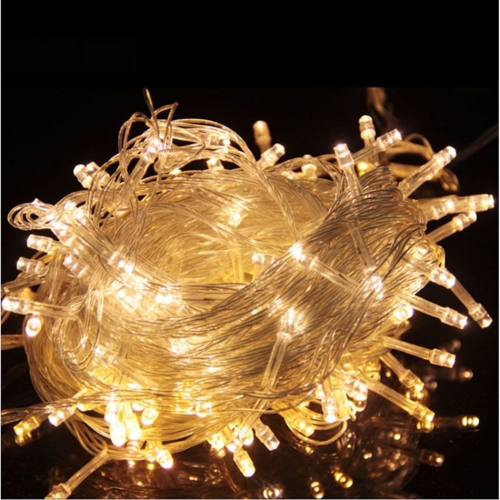 Cắm Điện - Dây Đèn Led Trang Trí Không Chớp Nháy 8M 50 Bóng Đèn Đom Đóm Vàng Nắng Fairy Light Trang Trí Nhà Cửa