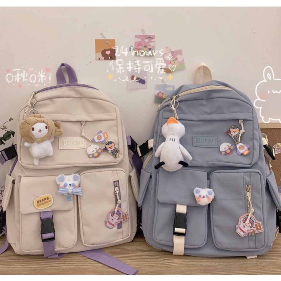 Balo cặp ulzzang basic nữ thời trang đi học đi chơi du lịch giá rẻ đựng vừa laptop canvas KÉO VIỀN | steven