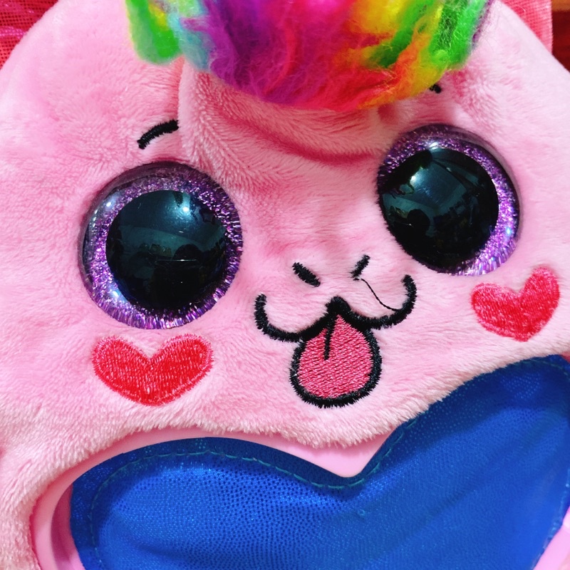 Gấu nhồi bông tròn trái tim mắt thuỷ tinh