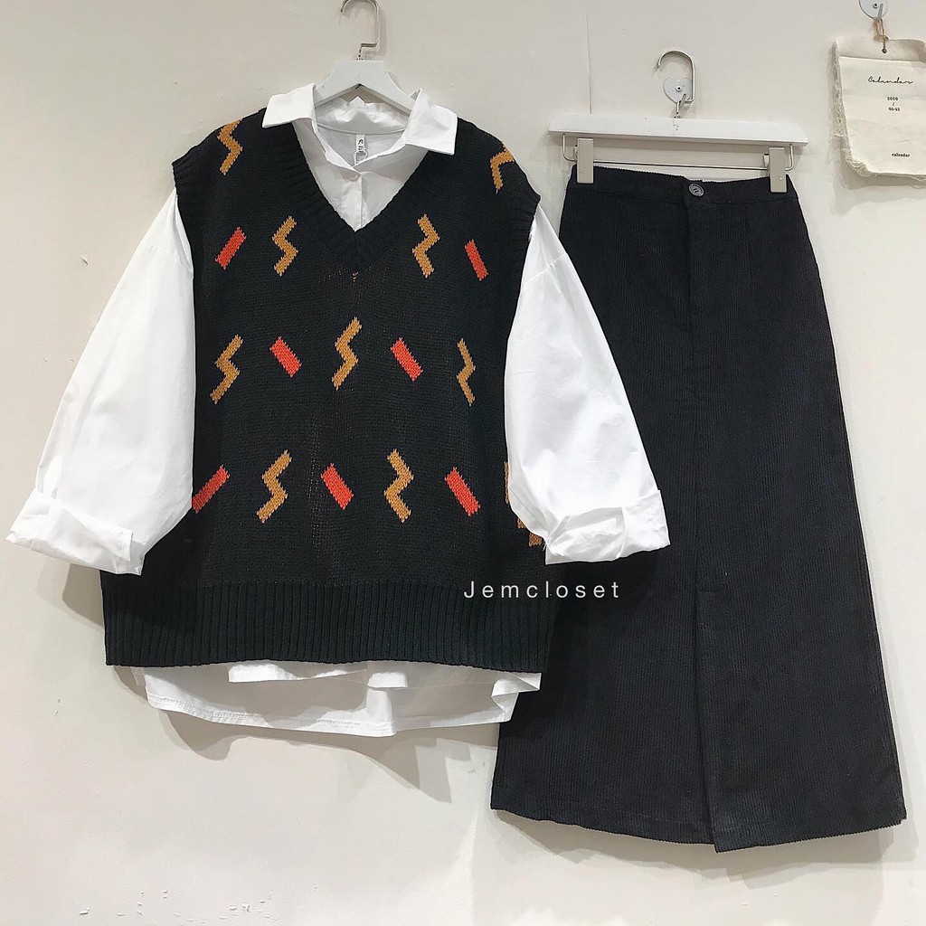 [Mã SKAMCLU7 giảm 10% tối đa 50K đơn 0Đ] Chân váy nhung gân suông HGY - 3275 ( Jem Closet )